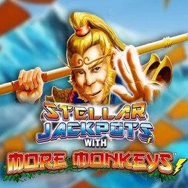 Stellar Jackpots with More Monkeys online game logo by Lightning Box Game on ringospin-be.com